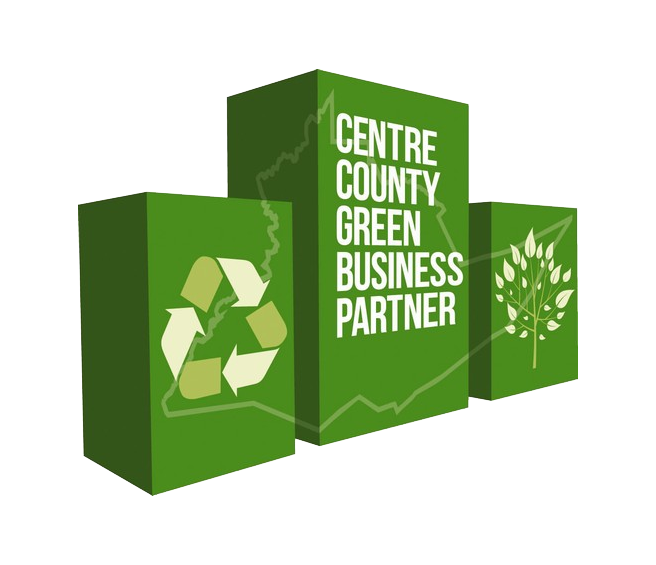 logotipo de socio empresarial ecológico del condado de center