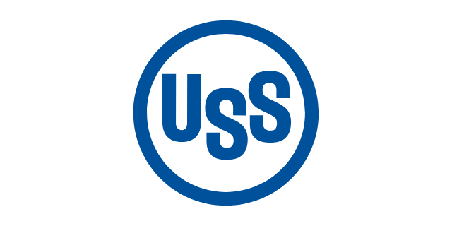 USS logo, blue circle around the letters USS, clear background