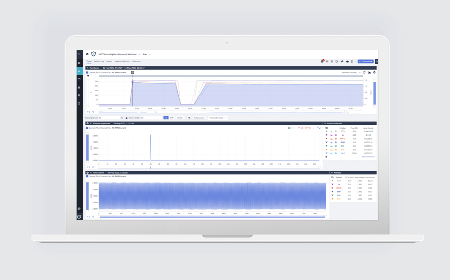 SMARTdiagnostics robust user interface images showing information on a display.
