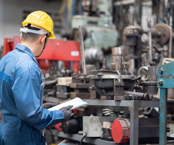 technician servicing a machine